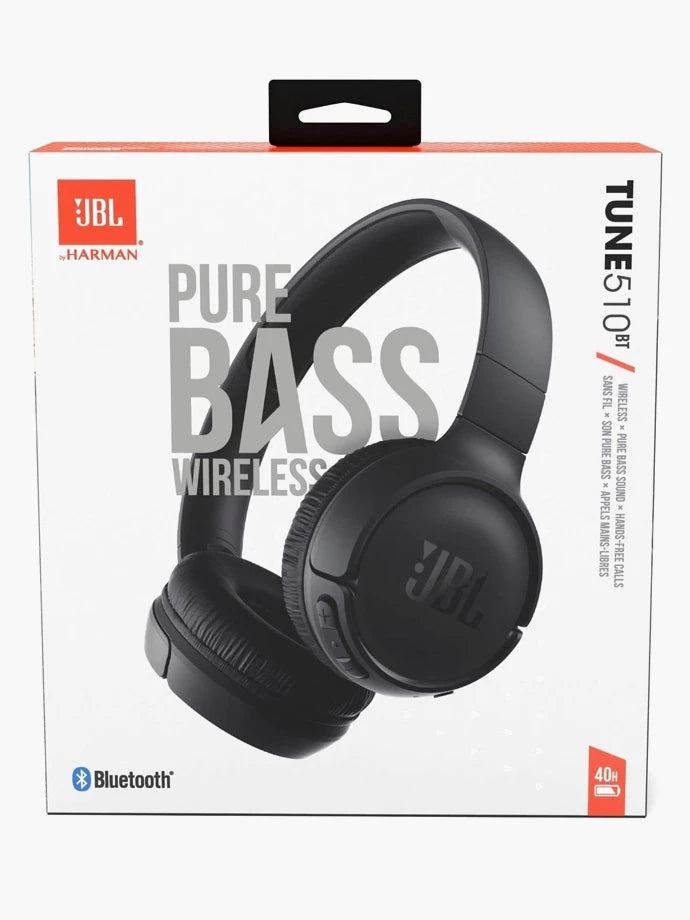 JBL - Tune 510BT Wireless On-Ear Headphones - Black